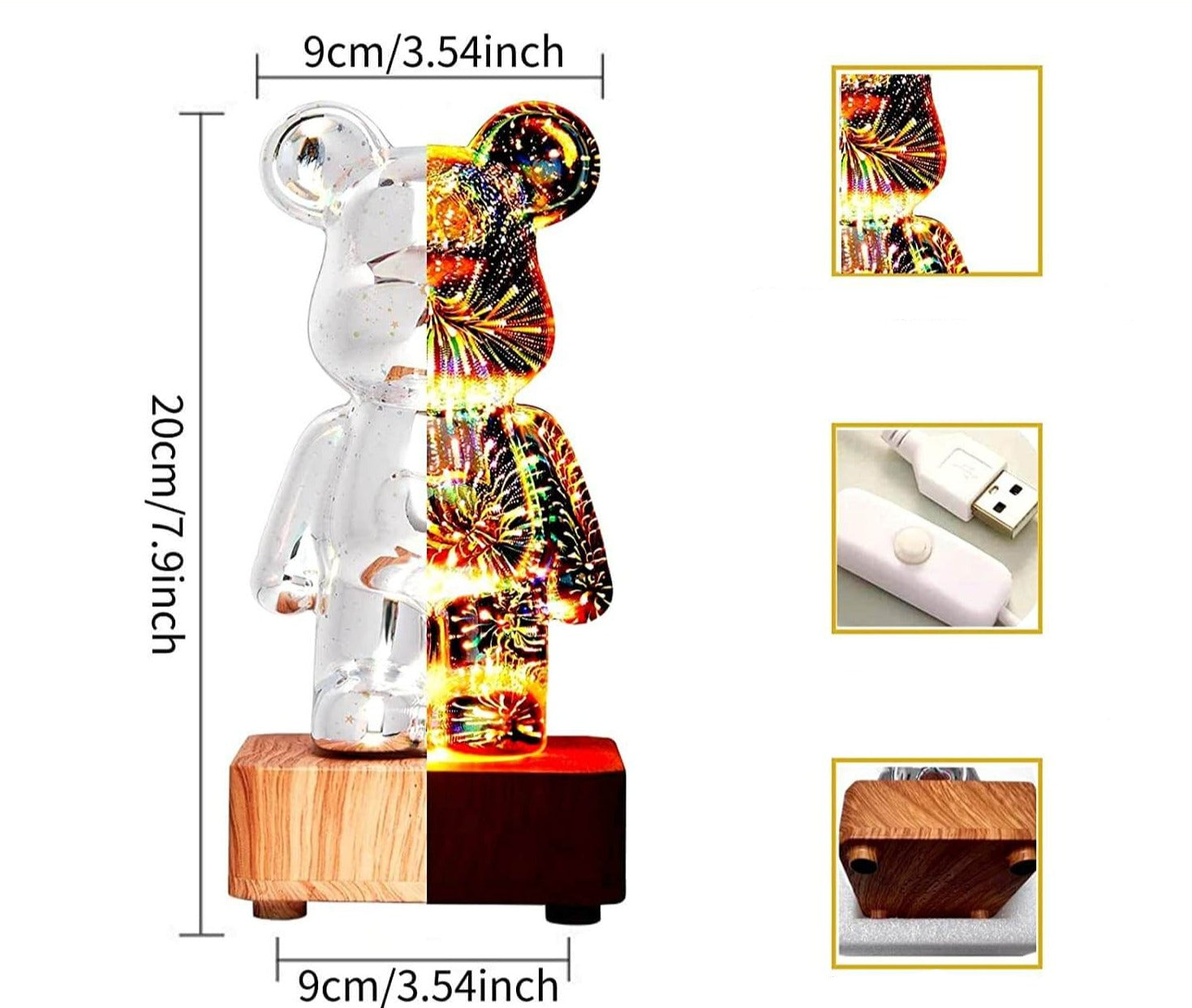 LumiBear - 3D Fyrverkerilampa