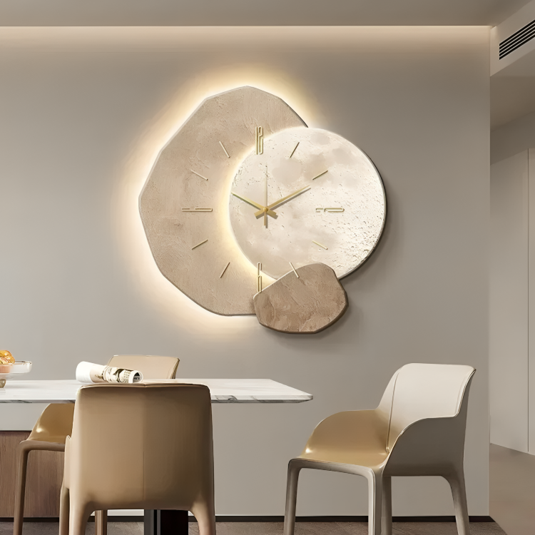 Upplyst Trä väggklocka – Modern LED-ljusfunktion för hemmet