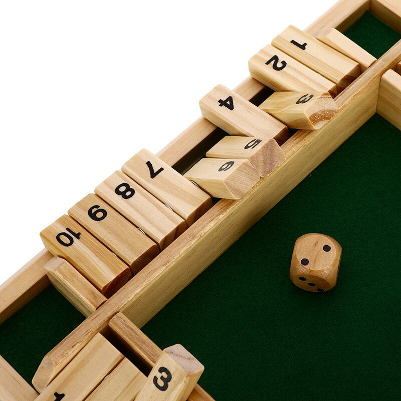Trä Shut the Box Tärningsspel Bräde