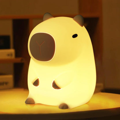 CapySnuggle Light - Capybara Silikon USB Återuppladdningsbart Nattljus
