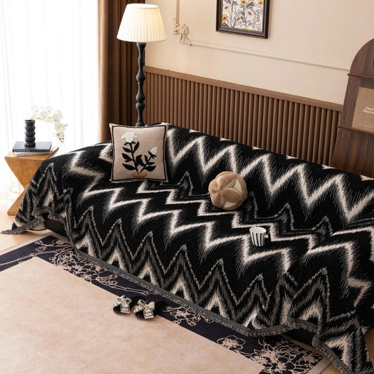 Ockra Streak Texturerat Sofföverdrag