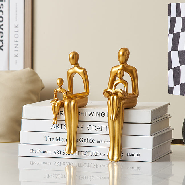 Carvallo – Elegant Abstract Konstverk med Gyllene Detaljer