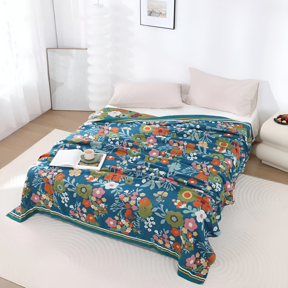 Wildflower Botanical Lykke Cotton Blanket