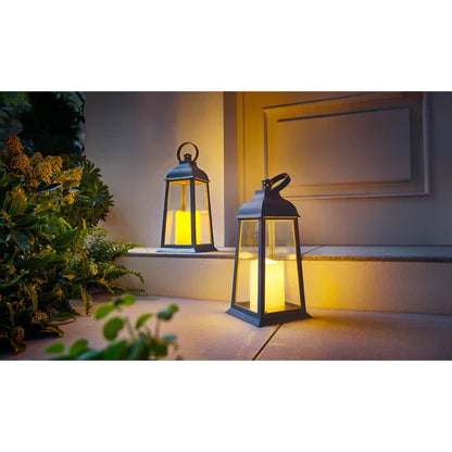 LED-lampa i set – 2 stycken med realistisk ljusflimring för inomhus och utomhus