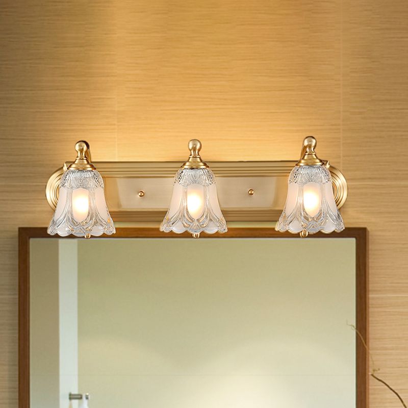Modern LED Blom Wandleuchte Guld Badrum Metall & Kristall