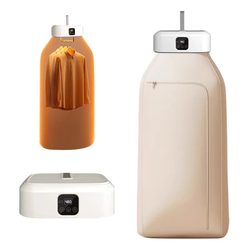 Bärbar elektrisk klädtork med fjärrkontroll – Snabbtorkande och kompakt tvättlösning