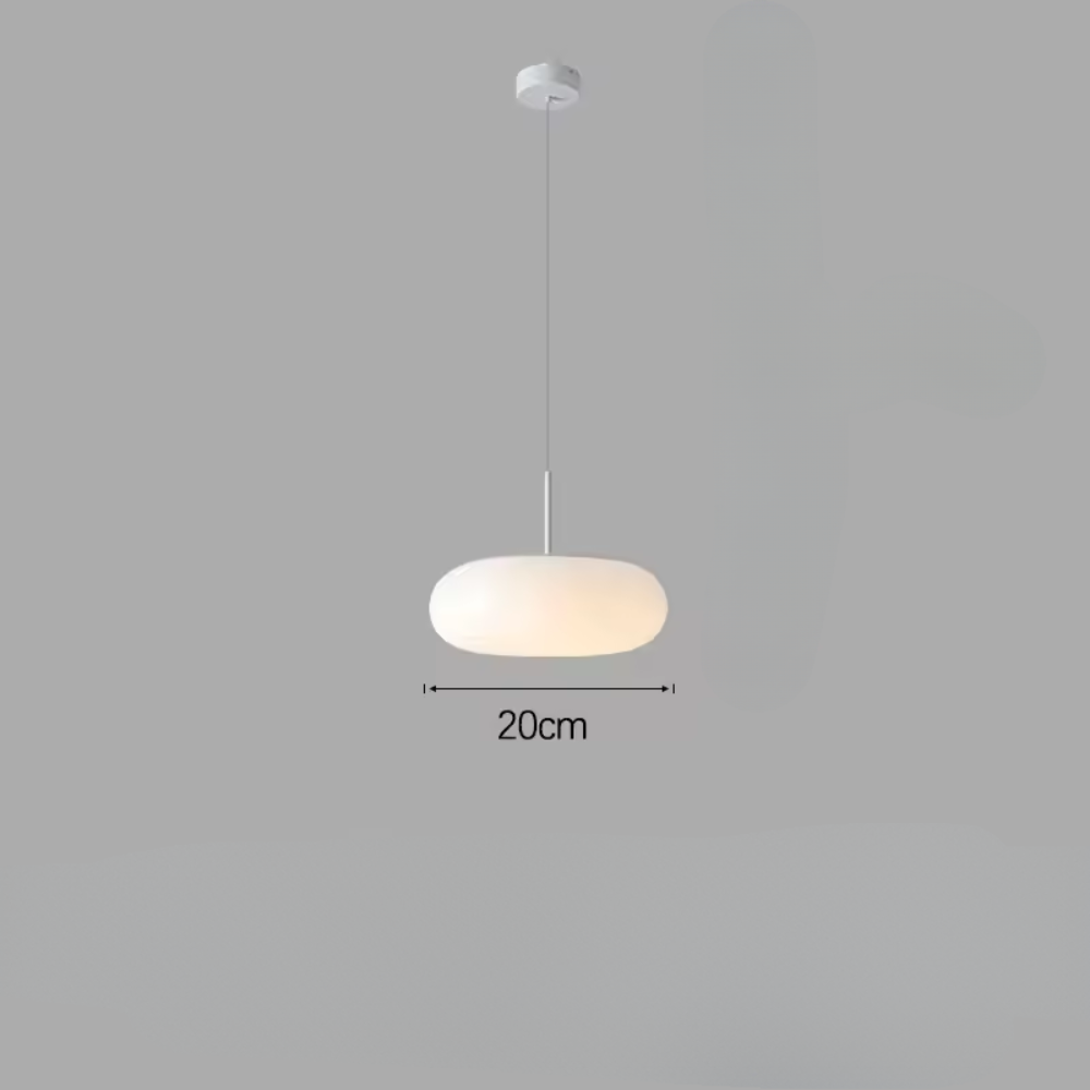 Nyxora | Modern hängande lampa i crema i minimalistisk kandelaberstil med varmt LED-ljus