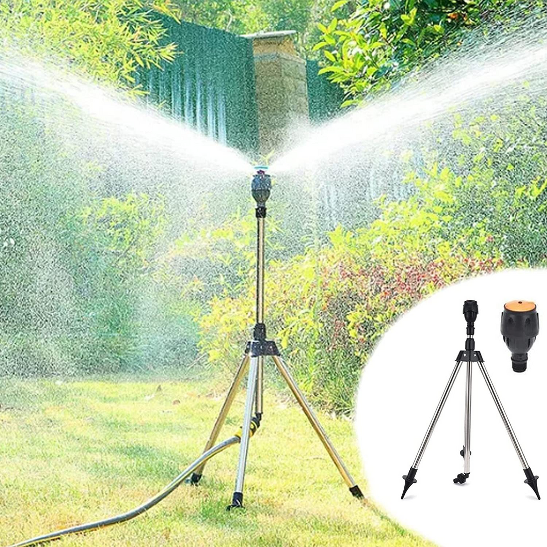 Automatisk roterande trädgårdssprinkler med inbyggd stativ för trädgården