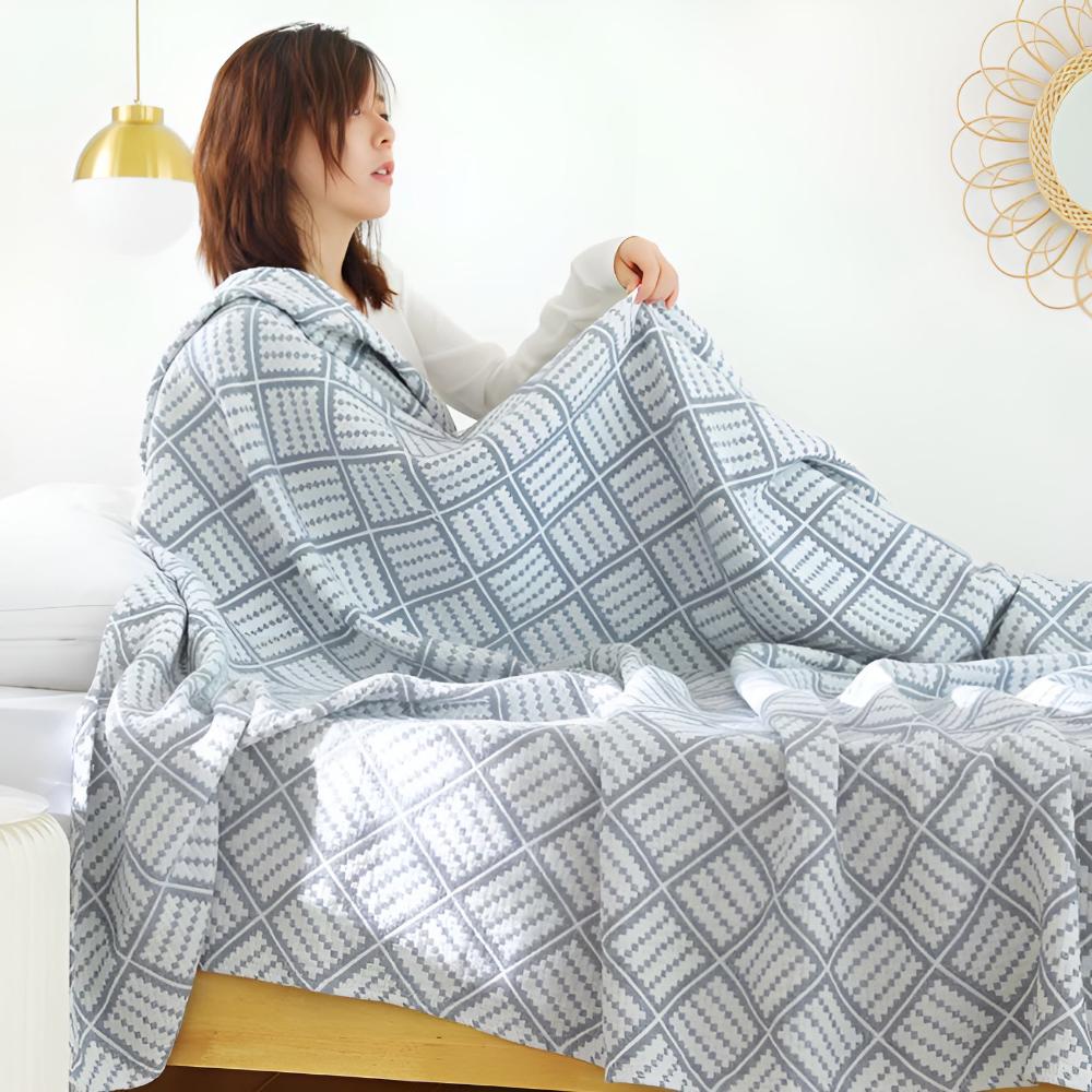 Rutig Mönster Bomulls Filt