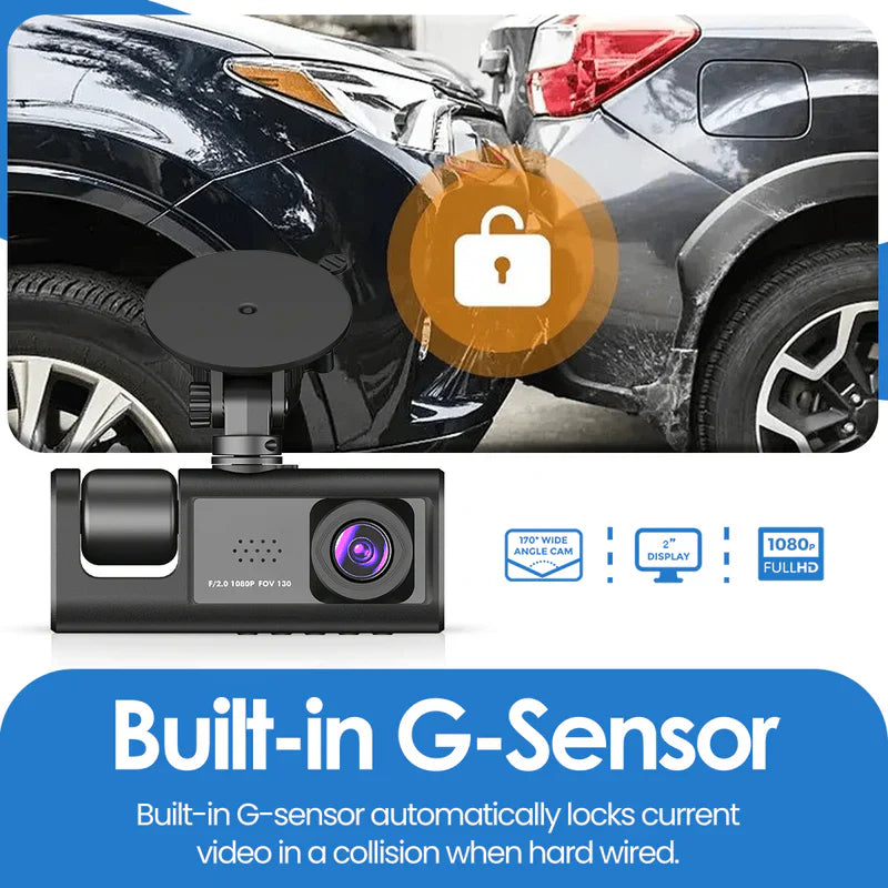 Dash Cam Triple Lens Bilkamera Nattvision