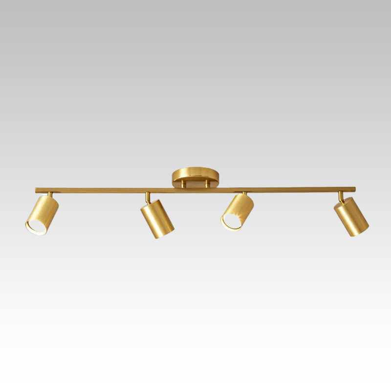 Minimalistisk LED Taklampa med Guld Tubulär Skena och Metalls.k.s.