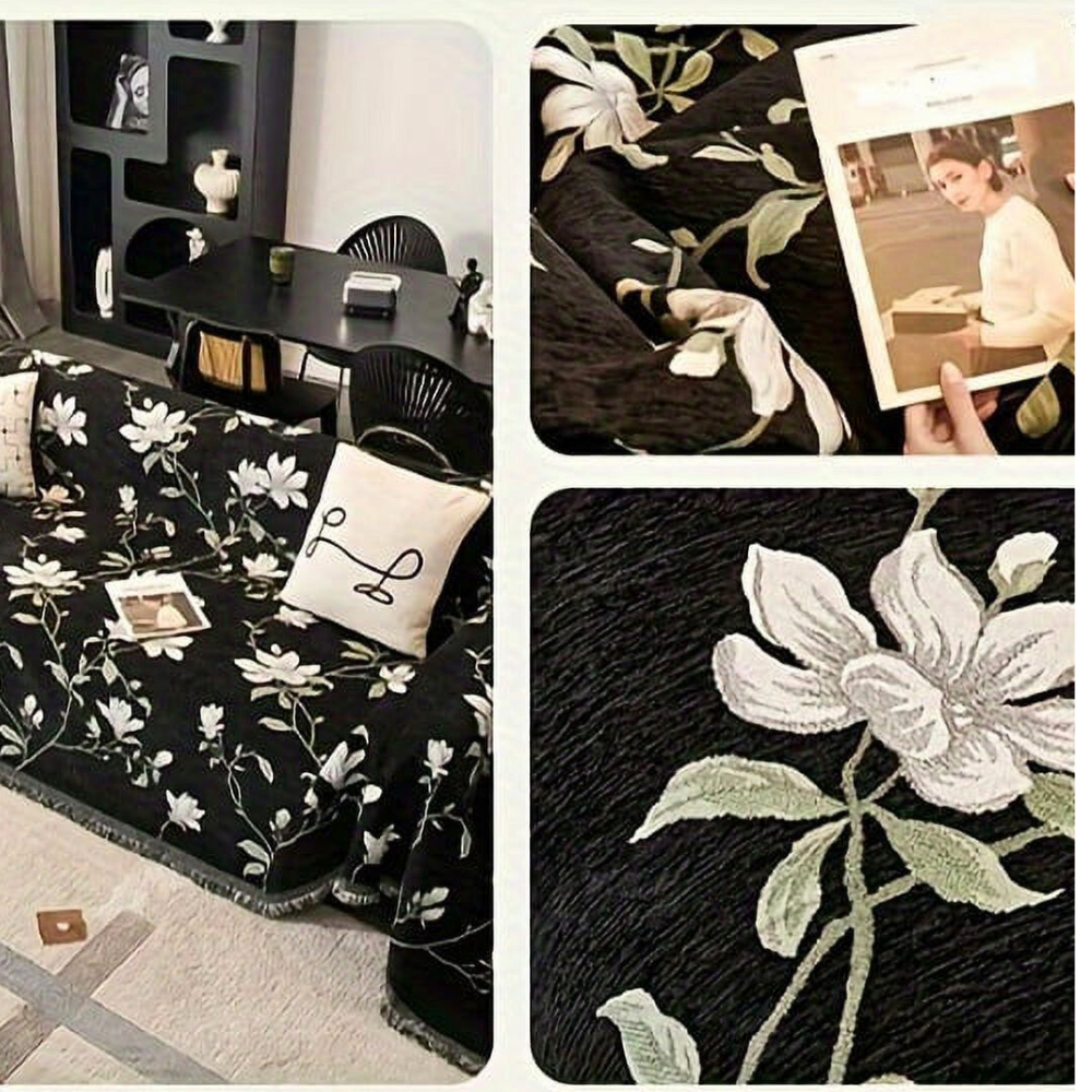 Vintage Floral Chenille Sofföverdrag