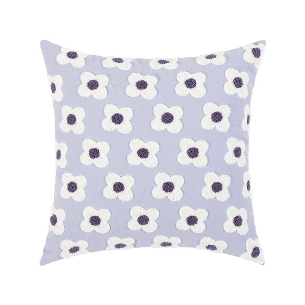Lustrous Floral Broderad Kuddöverdrag