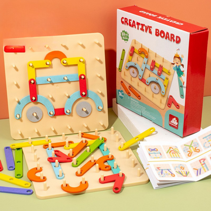 Kreativ Montessori trä nagel pussel leksak