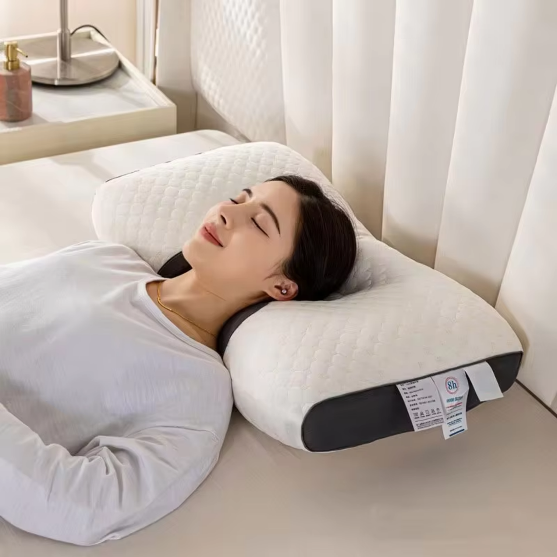 Carvallo Nackenkissen OrthoRest | Ergonomisk kontur | Minnesskum | Andningsbart