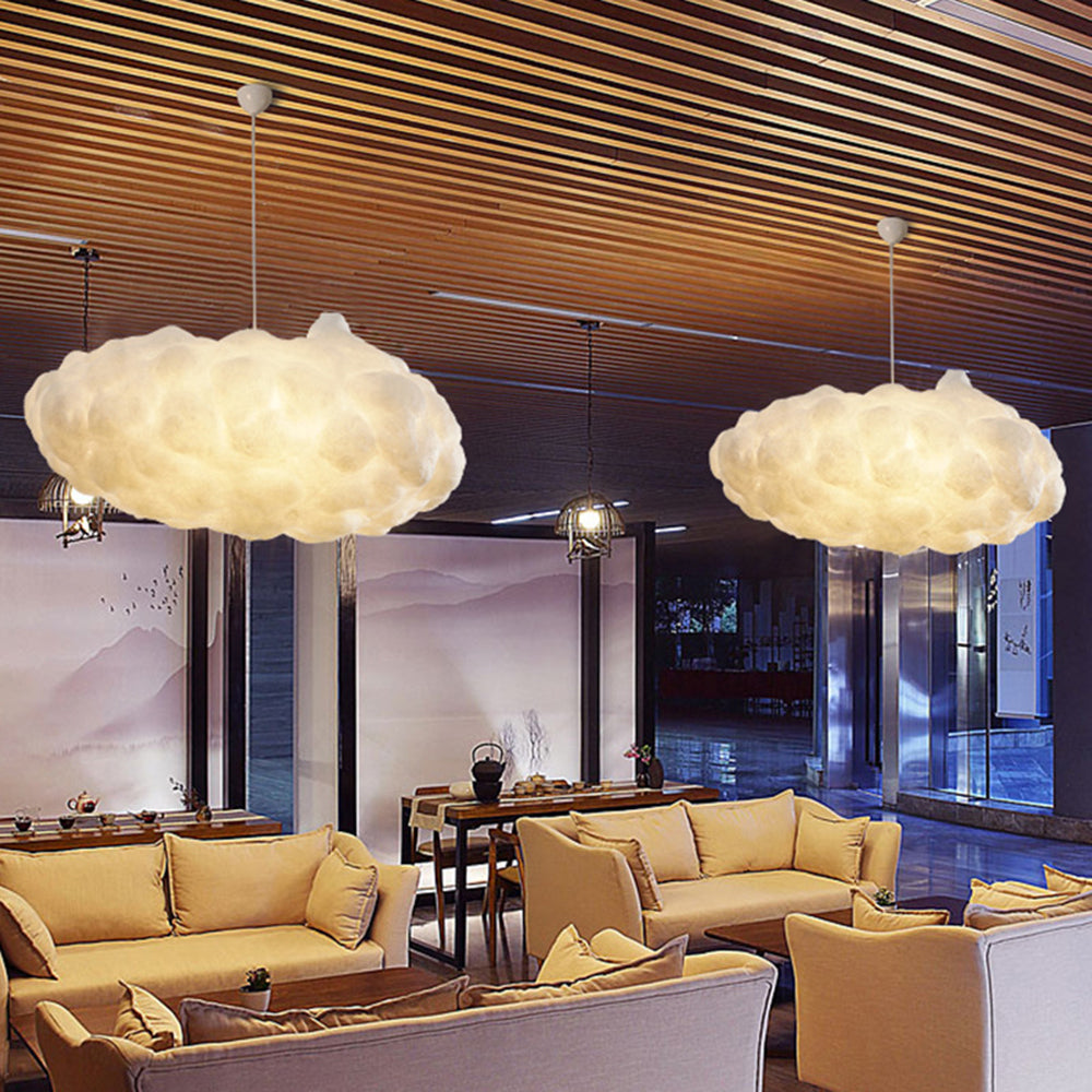 Aurora Design Wolk LED Hänglampa PVC/Bomull Vit