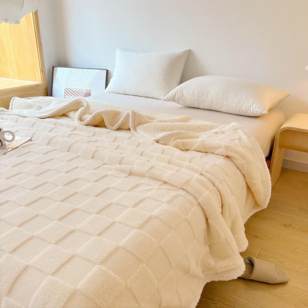 Plush Fyrkantig Rutigt Filt