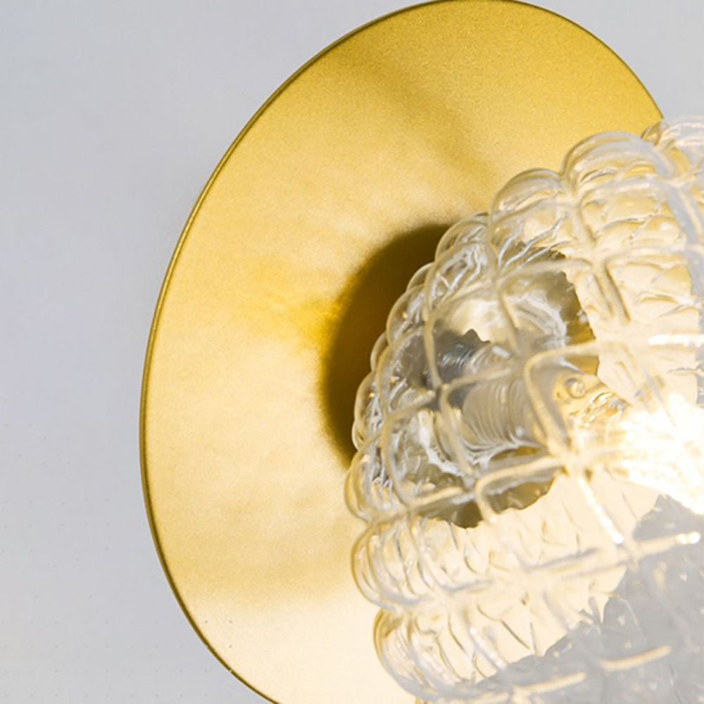 Valentina Modern LED Tak-/Vägglampa Matplats Svart/Guld Glas
