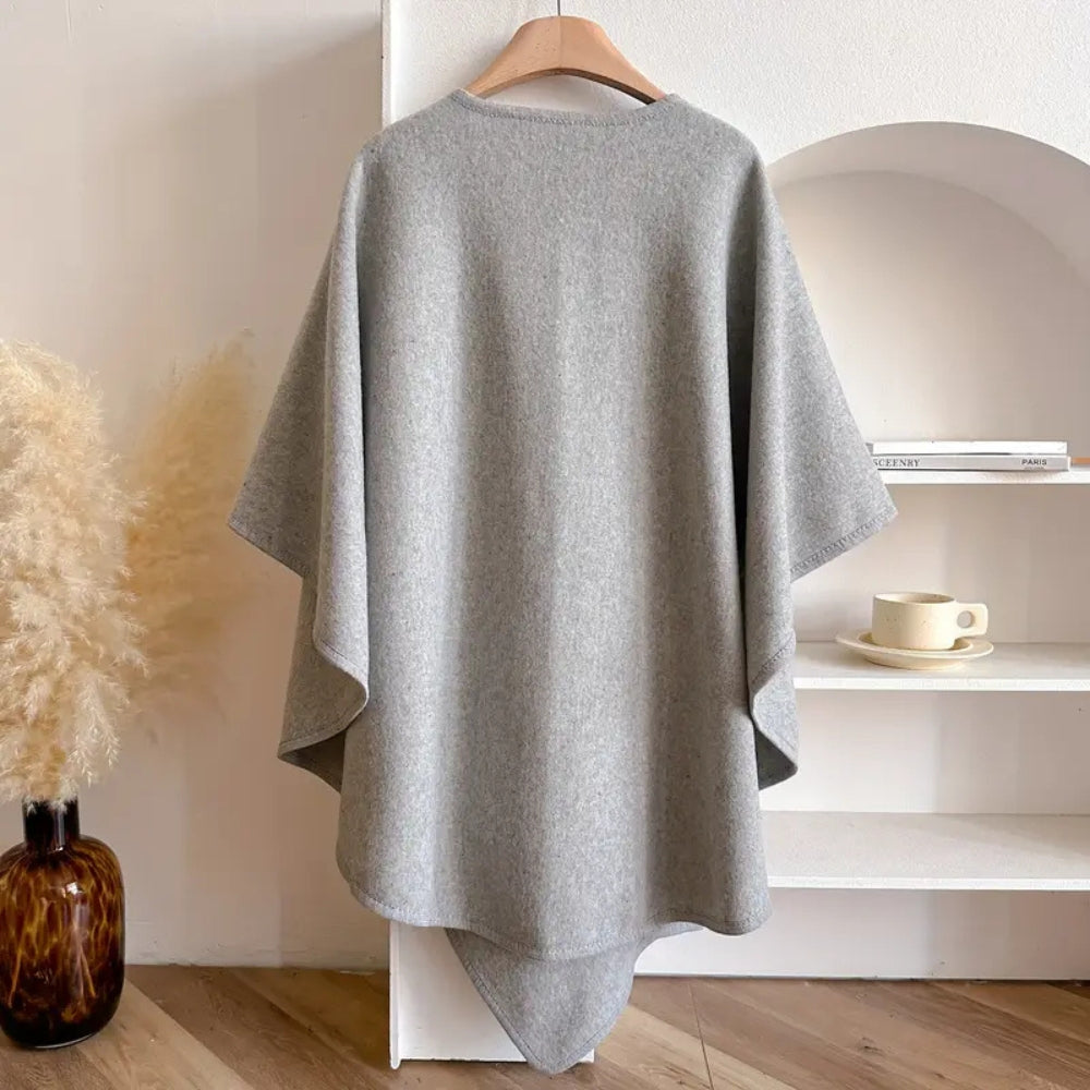 Lyxig Poncho Vindskyddande Själ Kappa