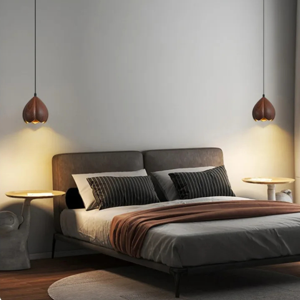 NordLume Lampa | Modern taklampa i valnöt i brunt, skandinavisk stil