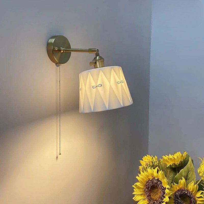 ZenGlow - Japansk Retro Vägglampa med Dragströmbrytare