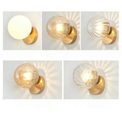 GoldLicht - Modern Guld Vägglampa Med Glaskula