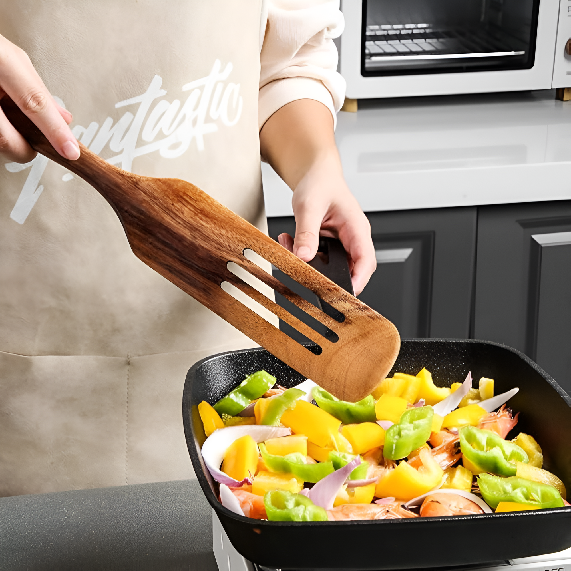 Non-Stick Trä Stekspade Set