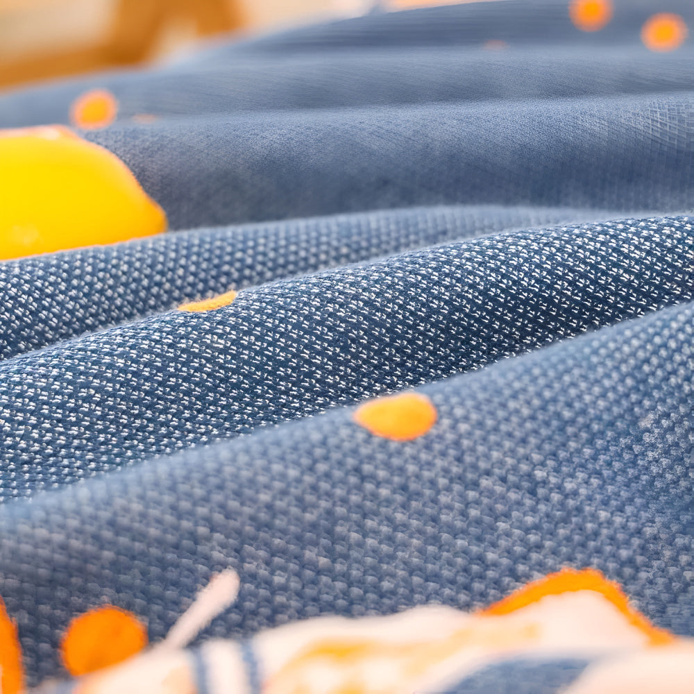 Serene Lily Blommig Bomulls Filt