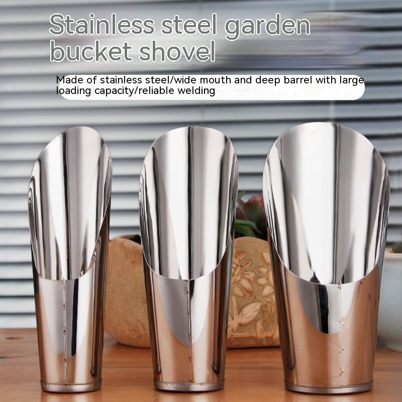 Rostfritt stålspade för blomjord – Robust planteringsspade för trädgård och balkong