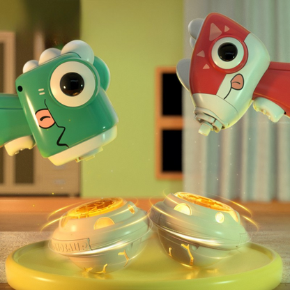 2i1 Dino Snurrtop och Frisbee Kasta Leketøj