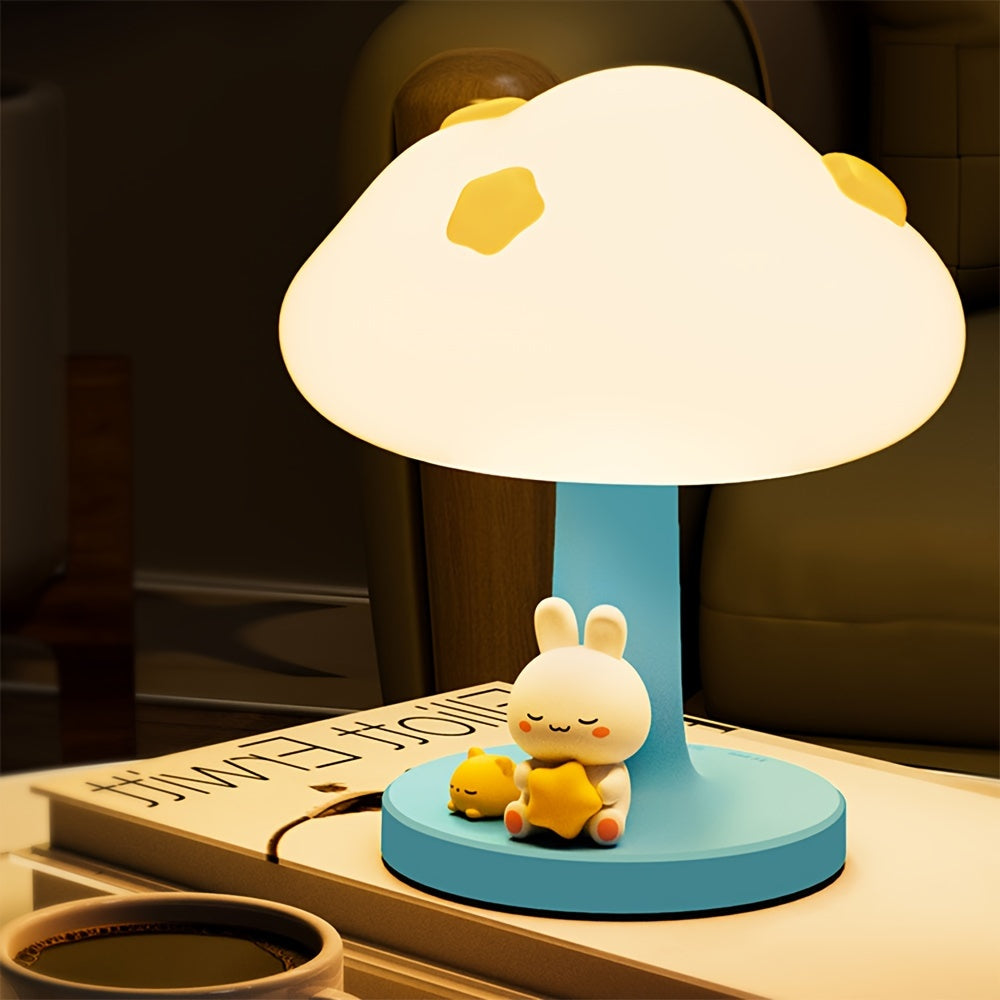 CozyCloud - USB Laddningsbar Silikon Bordslampa med Dimbart LED Ljus