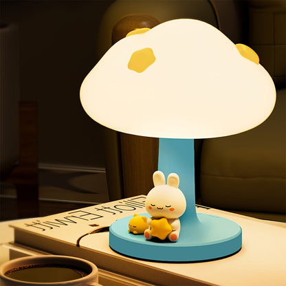 CozyCloud - USB Laddningsbar Silikon Bordslampa med Dimbart LED Ljus