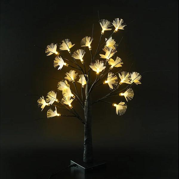 Carvallo BloomTree | Fiber optic LED tree lamp | Warm white | Birch look with flowers | For magical light moments
