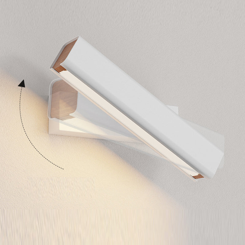 Aqsa Modern LED Vägglampa Inre Dimmbar Rektangulär Metall/Trä Vardagsrum