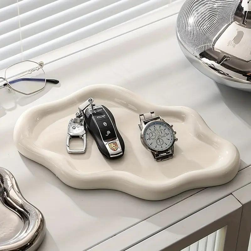 Carvallo Smyckeskål | Molnform av keramik | Stilfull förvaring för ringar, nycklar & accessoarer