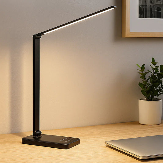 Skrivbordslampa med justerbar LED och USB-laddning