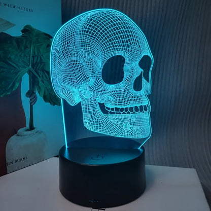 SkullGlow - 3D LED Schedelformad Bordslampa med USB-Strömförsörjning