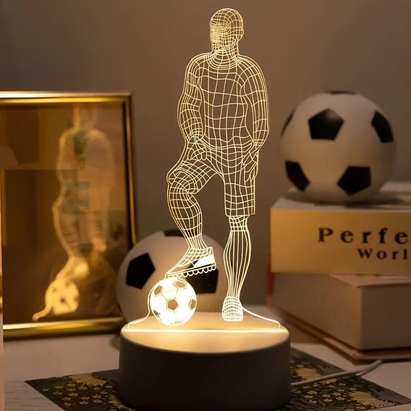 SportVisie - 3D LED Fotbollsspelare Nattlampa, USB Driven