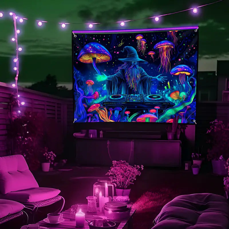 Halloween Fluorescerande väggbonad – Mystisk väggdekoration med ljuseffekt