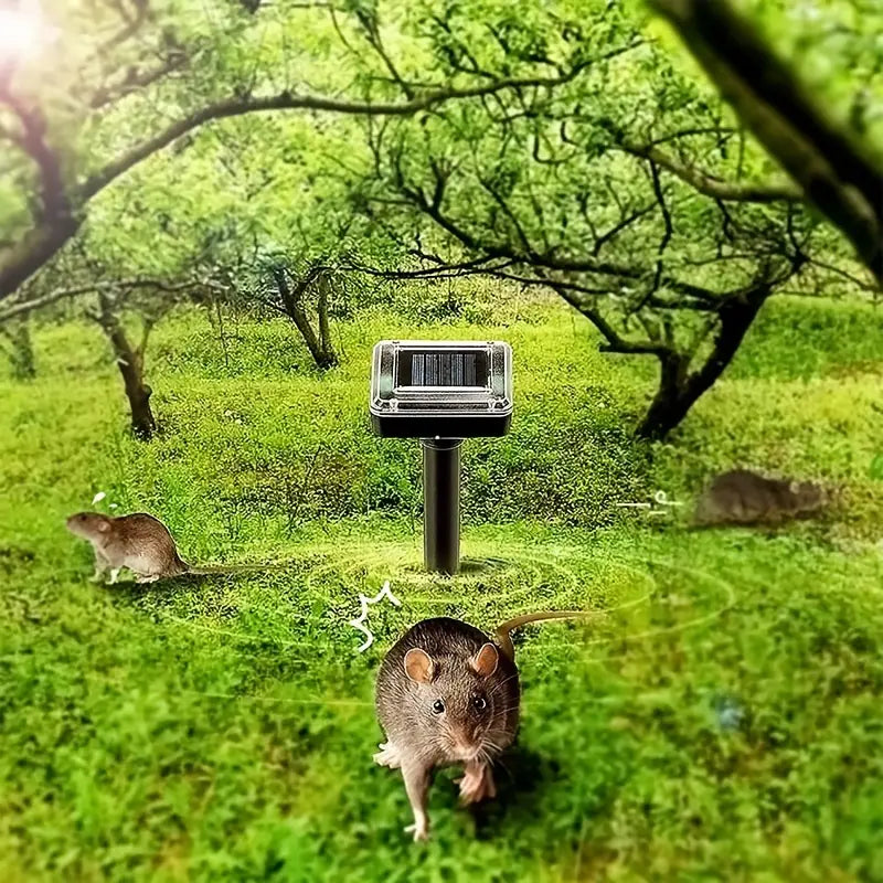 Solcellsdriven orm- och skadedjursavskräckare – ultraljudsenhet för trädgården