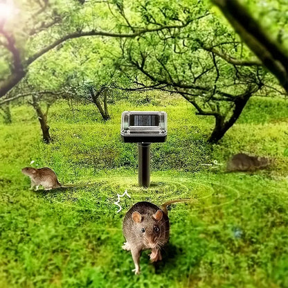 Solcellsdriven orm- och skadedjursavskräckare – ultraljudsenhet för trädgården