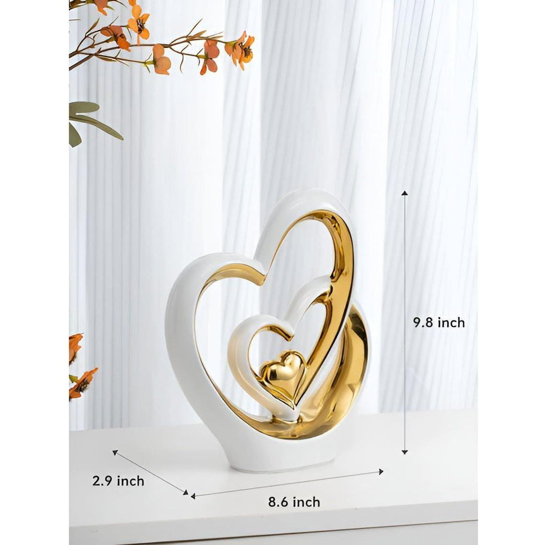 Dekofigur Doppelherz - Romantiskt ornament för bröllop och vardagsrum