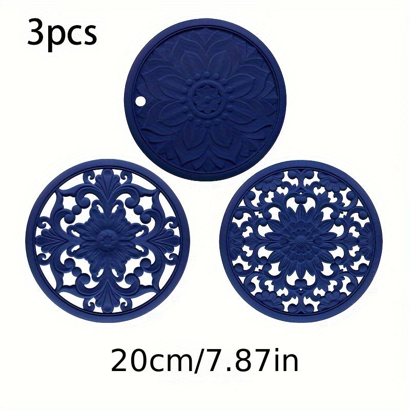 Värmebeständig silikon trivett mat set