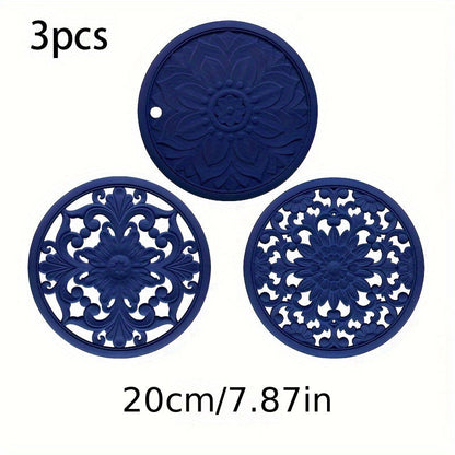 Värmebeständig silikon trivett mat set