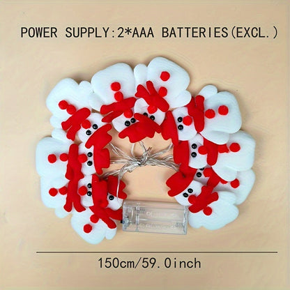 SnowGlow - LED Plysch Snöman Ljusgirland 1,5 Meter