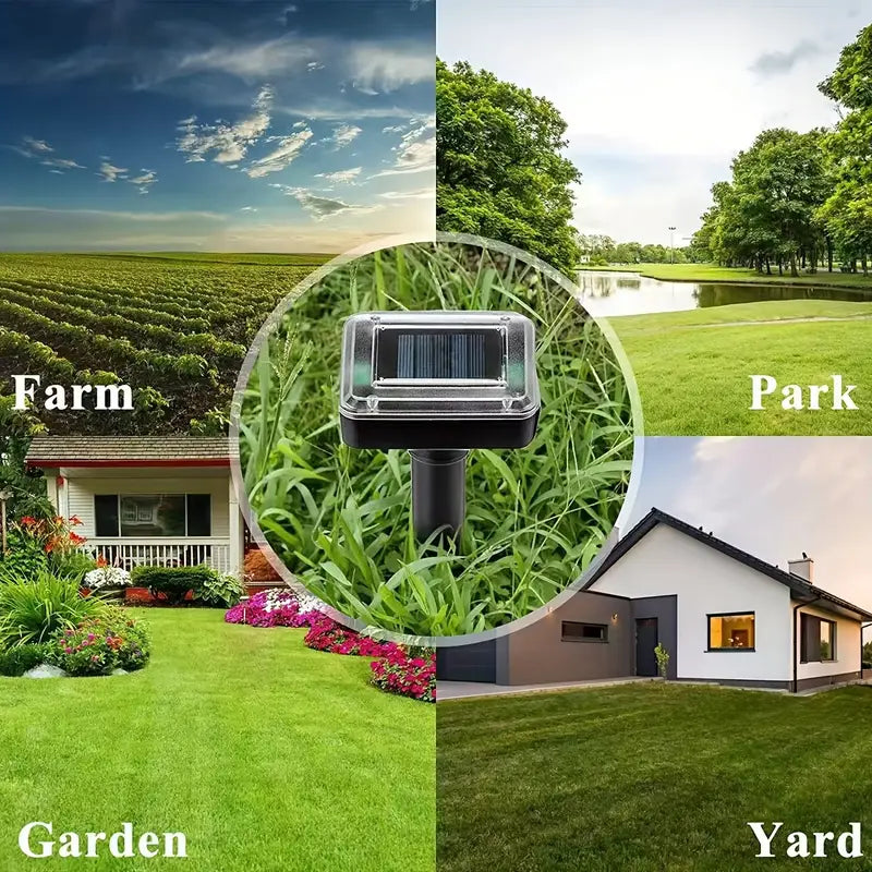 Solcellsdriven orm- och skadedjursavskräckare – ultraljudsenhet för trädgården