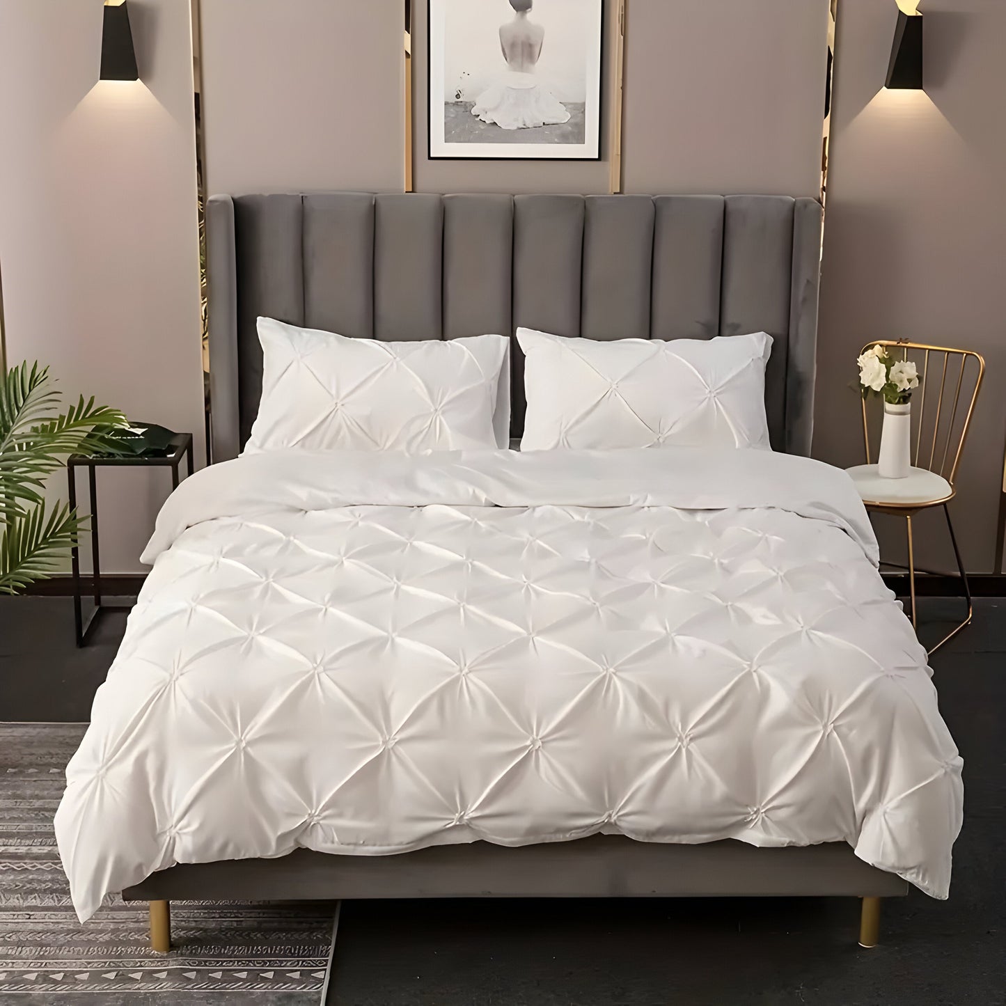 CloudLoom Duvet Set - Kneifen Rynkade Filtäckes Set