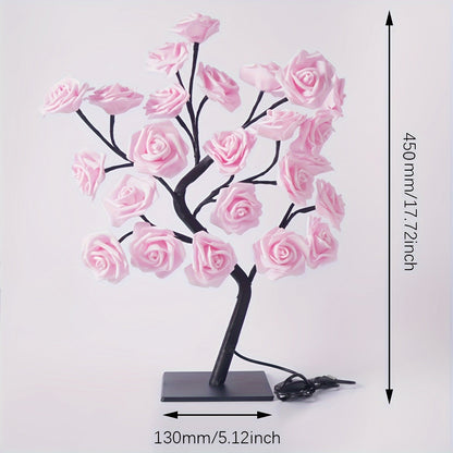 RozenLicht - LED Blomsterbordslampa med USB, Stämningsbelysning