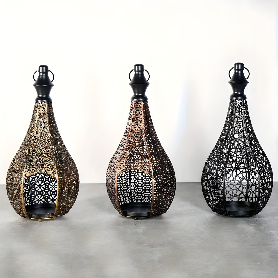 MoroccanGlow Ljuslykta - Vintage Metall Ljusställningslykta