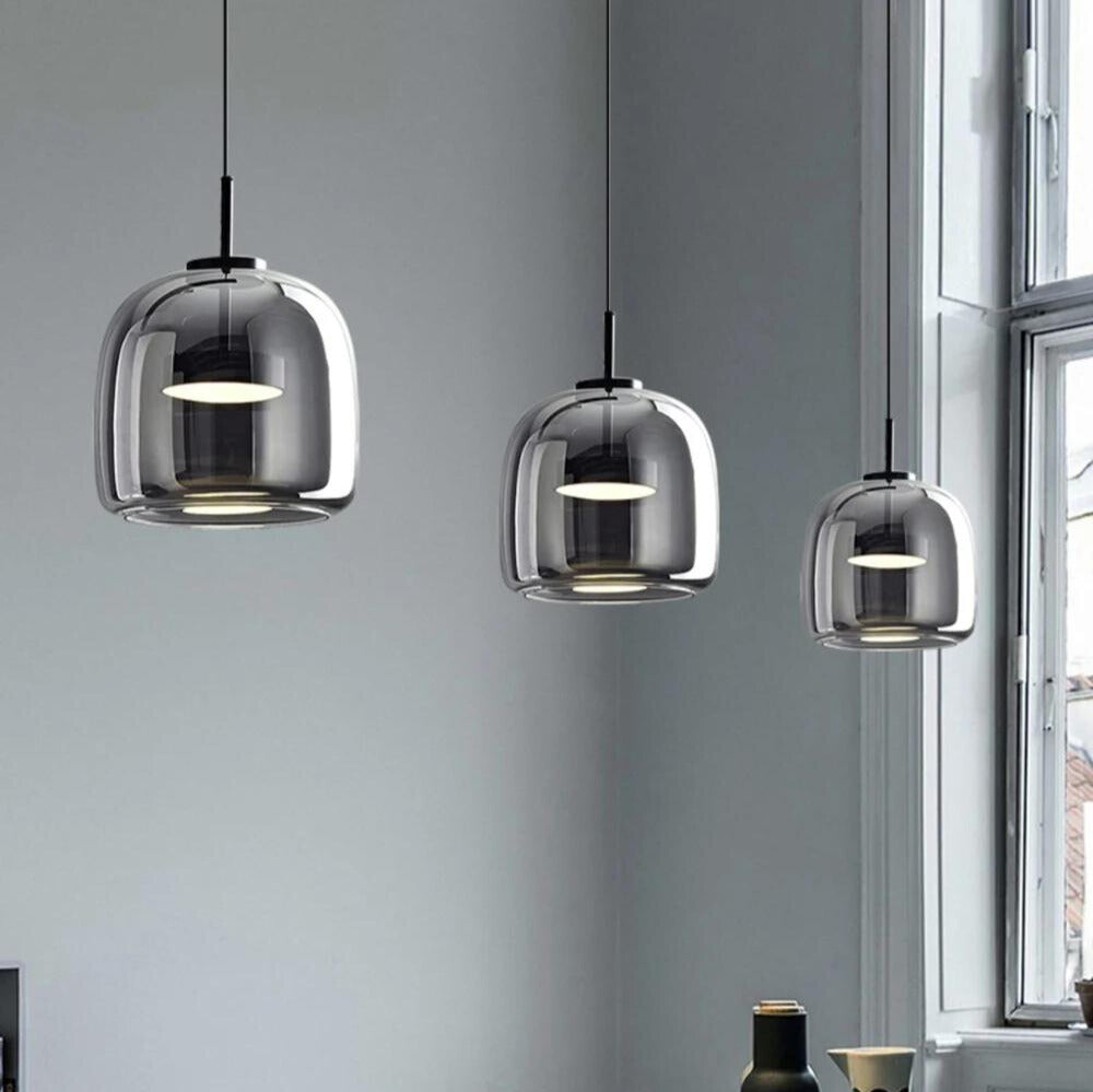 NobleShine - Skandinavisk svart glaspendellampa